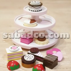 ظرف شیرینی چوبی سه طبقه پازلی